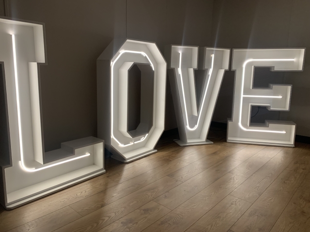 4ft White Neon Love Letters Hire