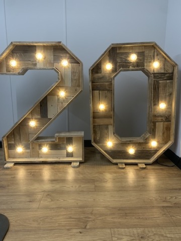 Rustic Light Up Numbers Hire Rustic Light Up Numbers Hire