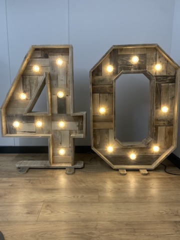 Rustic Light Up Numbers Hire Rustic Light Up Numbers Hire
