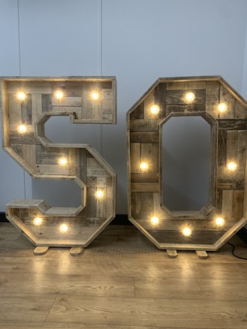 Rustic Light Up Numbers Hire Rustic Light Up Numbers Hire