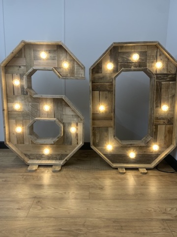 Rustic Light Up Numbers Hire Rustic Light Up Numbers Hire