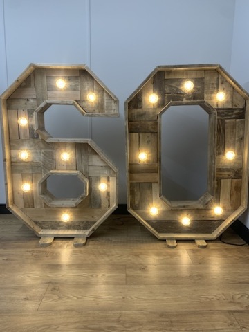 Rustic Light Up Numbers Hire Rustic Light Up Numbers Hire