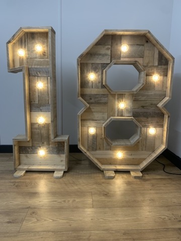 Rustic Light Up Numbers Hire Rustic Light Up Numbers Hire