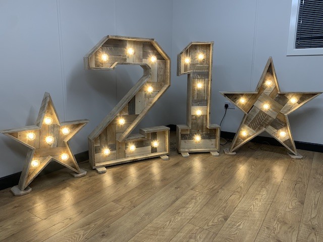 Rustic Light Up Numbers Hire Rustic Light Up Numbers Hire